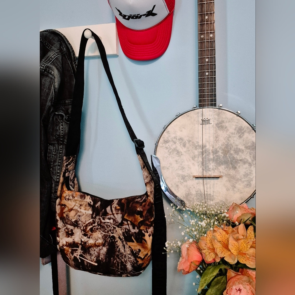 BAGGU Photo Forest Medium Crescent Crossbody Bag